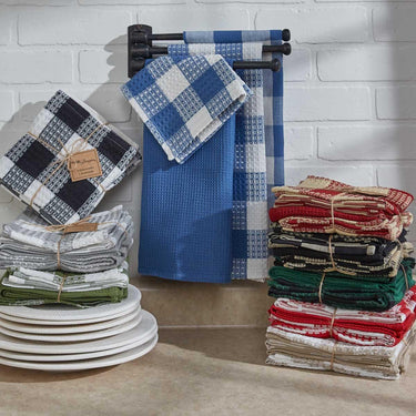 Wicklow Check Dishcloth - Dove Set of 6 Park Designs - The Fox Decor